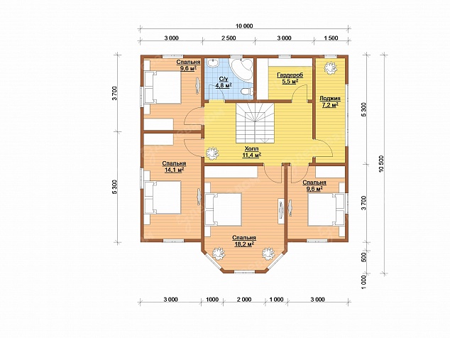 Каркасный дом 14х11 «Буран 130»