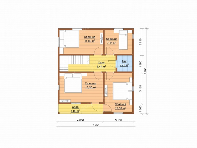 Каркасный дом 11,7х8,5 «Сибирь 82»